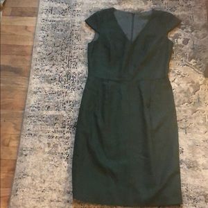 Green olive cap sleeve a line work dress small s